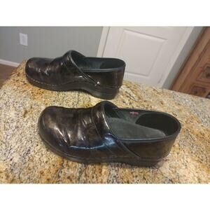 Sanita Women's Nurse Shoes Original Danish Clog Brown Sparkle Print US 9.5 EU 40